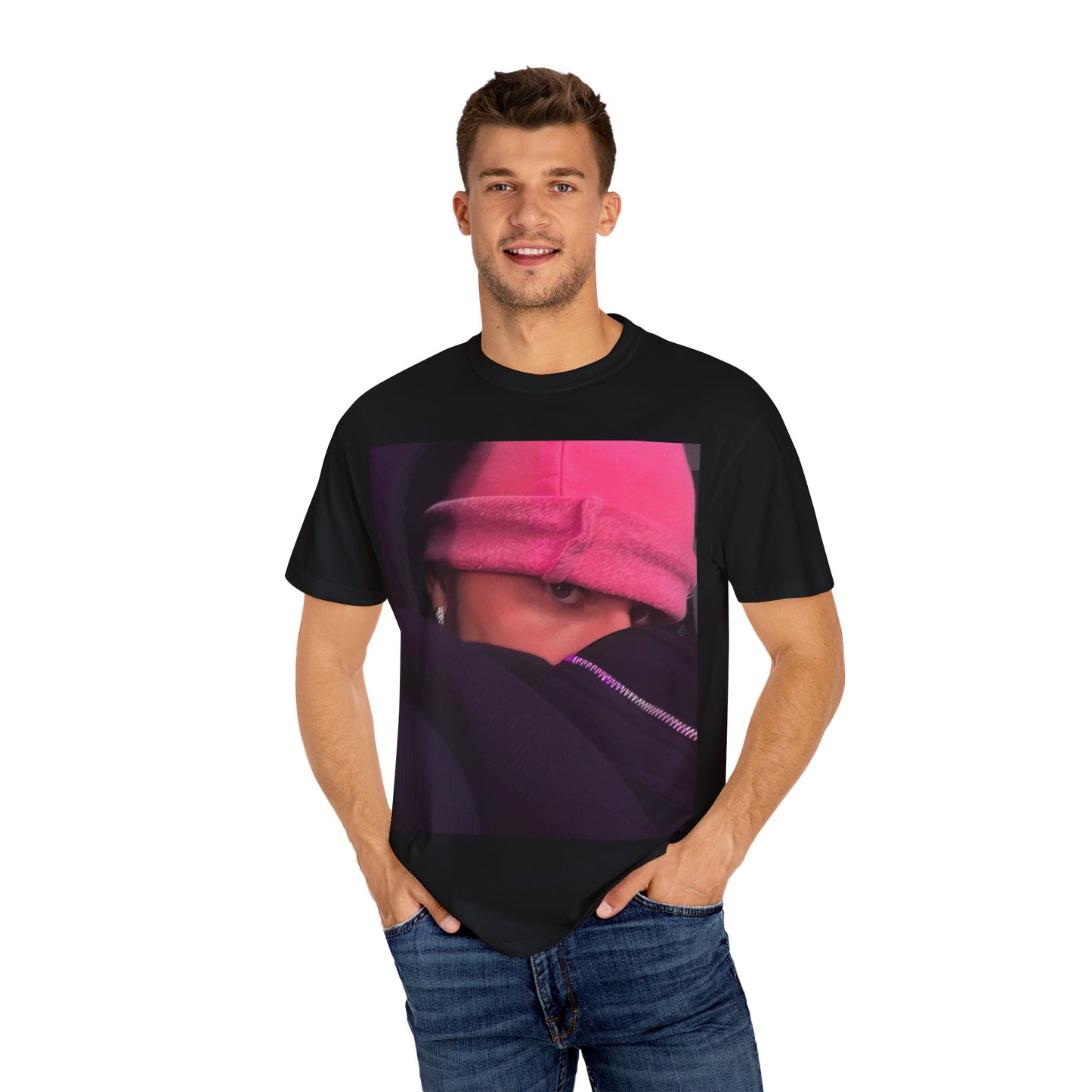 Pink Beanie Pop Star Graphic T- Shirt